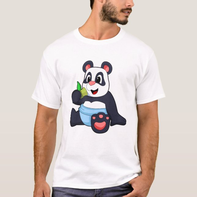 Panda als Baby mit Bambus T-Shirt (Vorderseite)