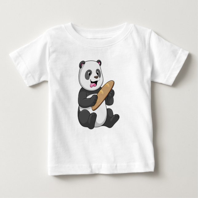 Panda als Baker mit Brot Baby T-shirt (Vorderseite)