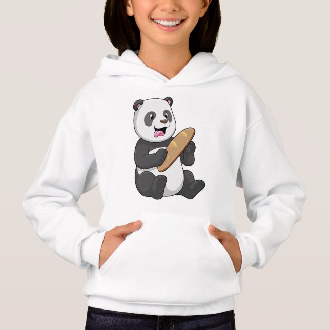 Panda als Baker mit Brot Hoodie (Vorderseite)