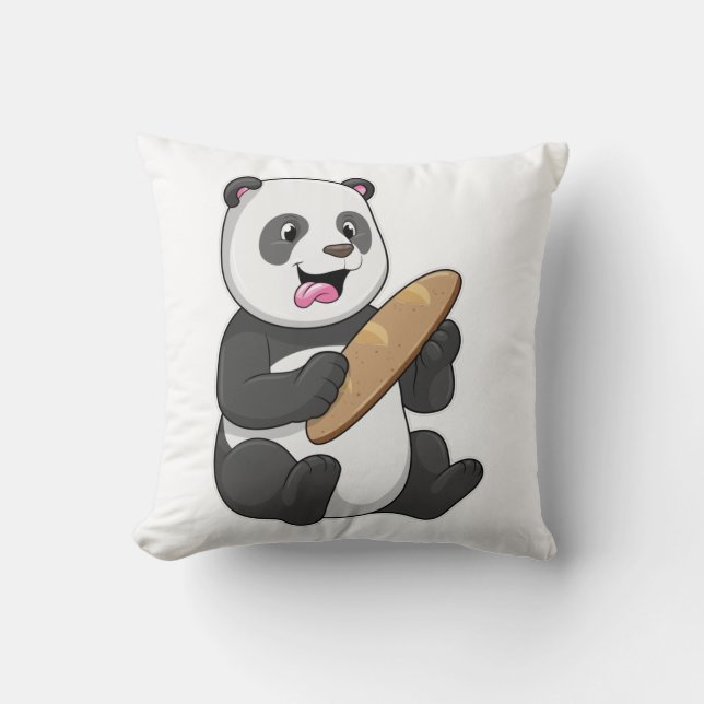 Panda als Baker mit Brot Kissen (Vorderseite)