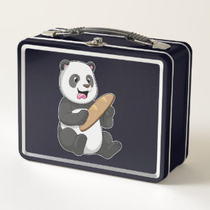 Panda als Baker mit Brot Metall Brotdose