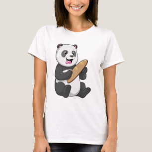 Panda als Baker mit Brot T-Shirt