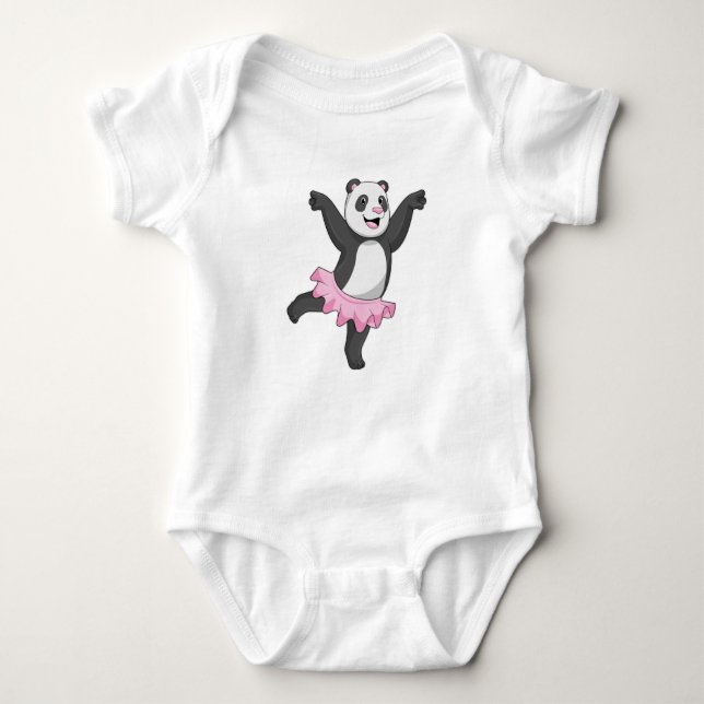 Panda als Ballerina im Ballett Baby Strampler (Vorderseite)
