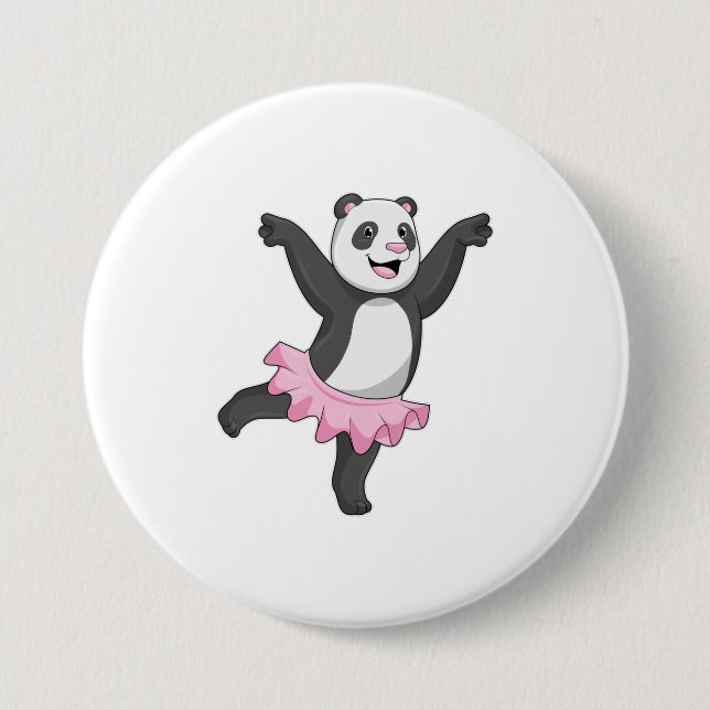 Panda als Ballerina im Ballett Button (Vorderseite)