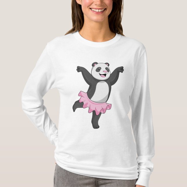 Panda als Ballerina im Ballett T-Shirt (Vorderseite)