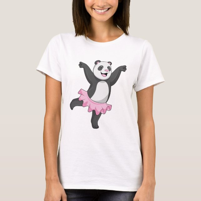 Panda als Ballerina im Ballett T-Shirt (Vorderseite)