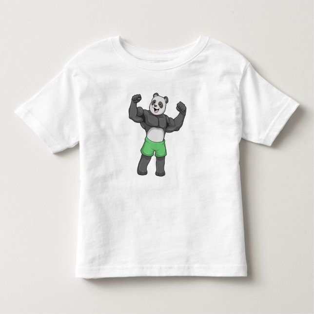 Panda als Bodybuilder an der Bodybuilding Kleinkind T-shirt (Vorderseite)
