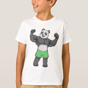 Panda als Bodybuilder an der Bodybuilding T-Shirt