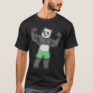 Panda als Bodybuilder an der Bodybuilding T-Shirt
