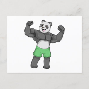 Panda als Bodybuilder beim Bodybuilding Postkarte