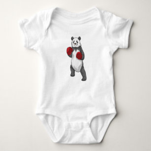 Panda als Boxer mit Boxhandschuhen Baby Strampler