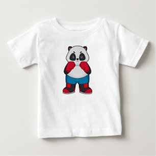 Panda als Boxer mit Boxhandschuhen Baby T-shirt