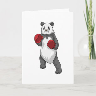 Panda als Boxer mit Boxhandschuhen Karte