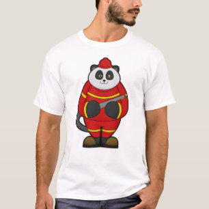 Panda als Feuerwehrmann mit Schlauch T-Shirt