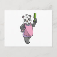 Panda als Friseur mit Kamm