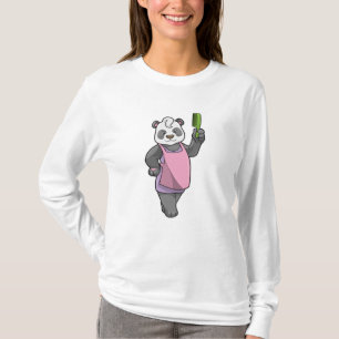 Panda als Friseur mit Kamm T-Shirt