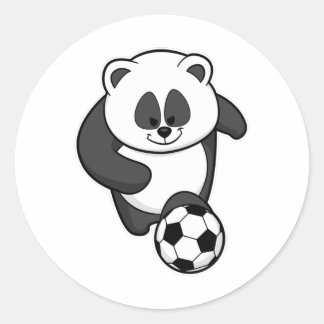 Panda als Fußballspieler bei Fußball Runder Aufkleber