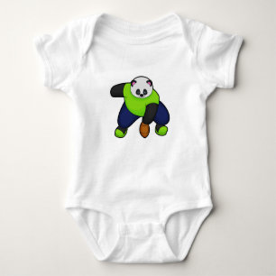 Panda als Fußballspieler mit Fußball Baby Strampler