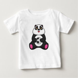 Panda als Fußballspieler mit Fußball Baby T-shirt