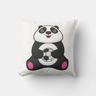 Panda als Fußballspieler mit Fußball Kissen