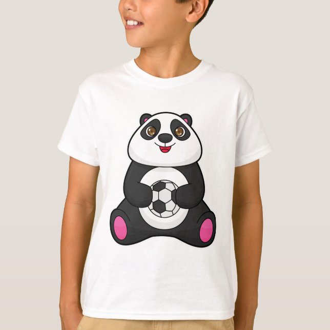 Panda als Fußballspieler mit Fußball T-Shirt (Vorderseite)