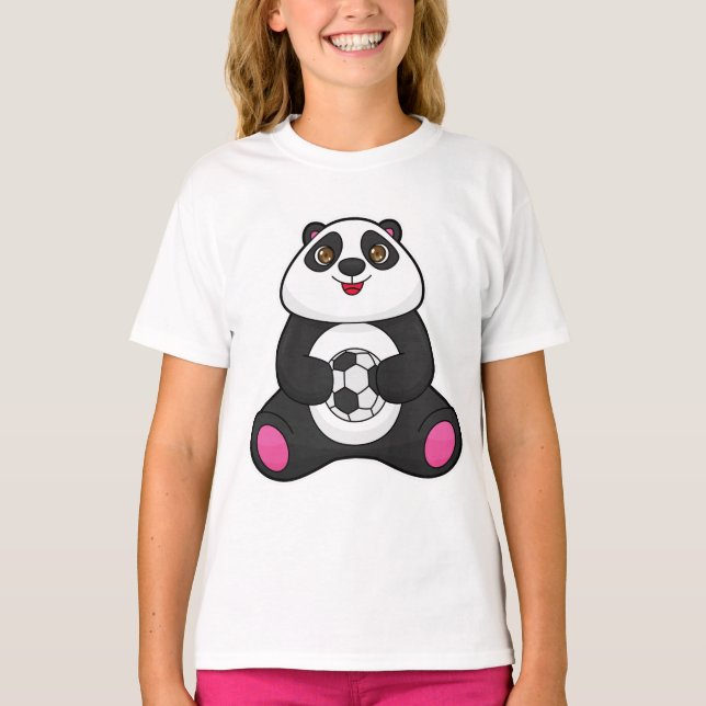 Panda als Fußballspieler mit Fußball T-Shirt (Vorderseite)