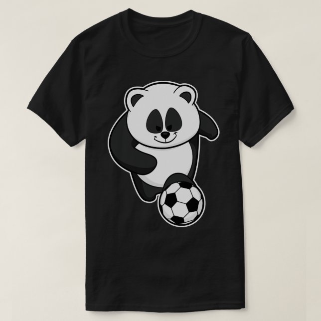 Panda als Fußballspieler T-Shirt (Design vorne)