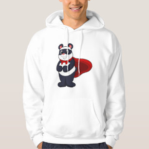 Panda als Held mit Mask & Cape Hoodie