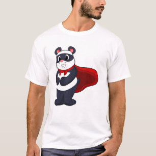 Panda als Held mit Mask & Cape T-Shirt