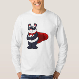 Panda als Held mit Mask & Cape T-Shirt