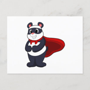 Panda als Held mit Maske und Cape Postkarte