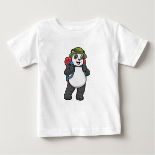 Panda als Hiker mit Rucksack Baby T-shirt
