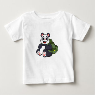 Panda als Hiker mit Rucksack Baby T-shirt