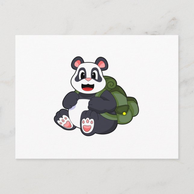 Panda als Hiker mit Rucksack Postkarte (Vorderseite)