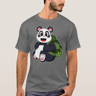 Panda als Hiker mit Rucksack T-Shirt
