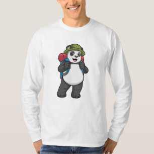 Panda als Hiker mit Rucksack T-Shirt