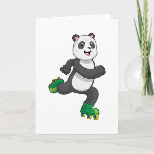 Panda als Inline-Skater mit Roller-Skaten Karte