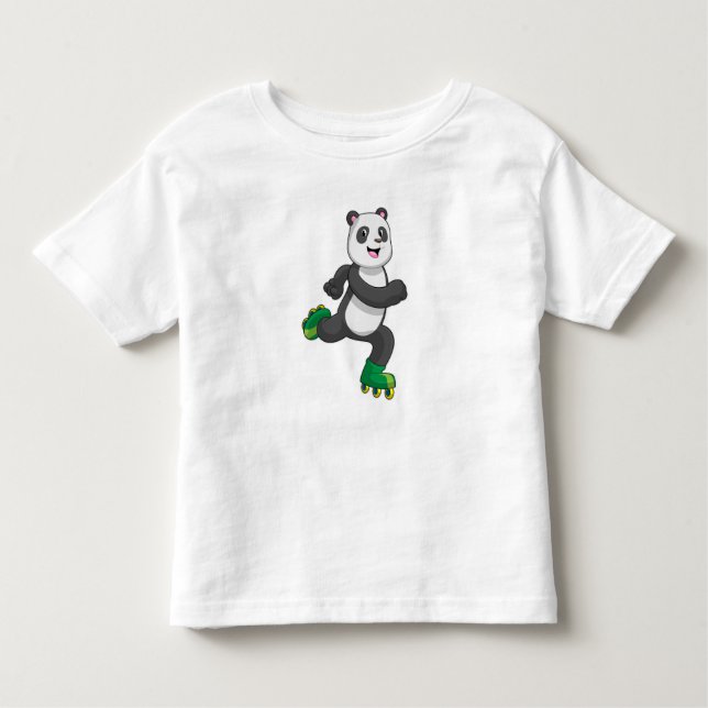 Panda als Inline-Skater mit Roller-Skaten Kleinkind T-shirt (Vorderseite)