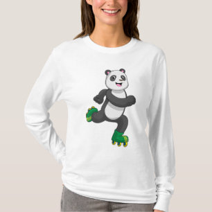 Panda als Inline-Skater mit Roller-Skaten T-Shirt