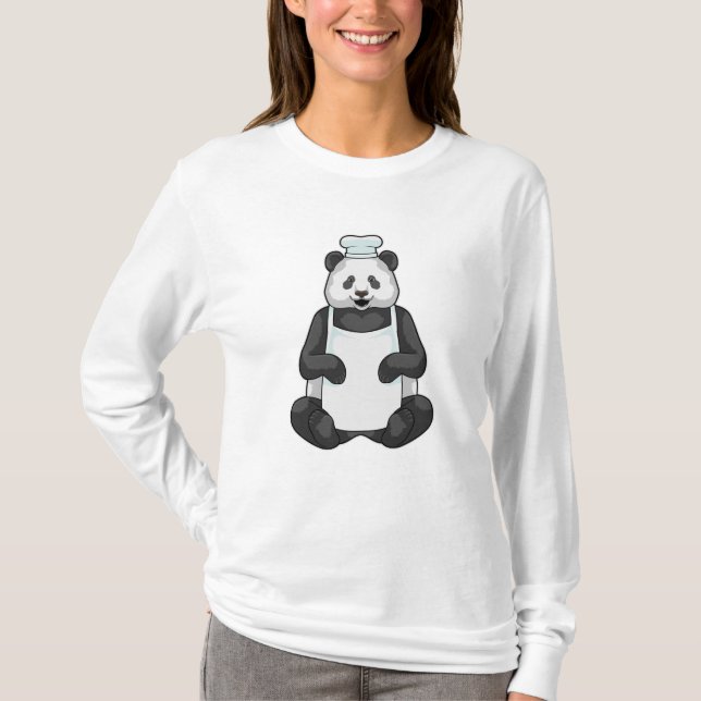 Panda als Koch mit Kochmütze T-Shirt (Vorderseite)