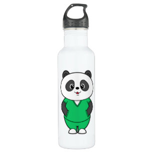 Panda als Krankenschwester mit Smock Edelstahlflasche
