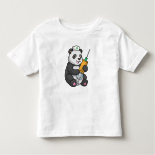 Panda als Krankenschwester mit Spritze Kleinkind T-shirt