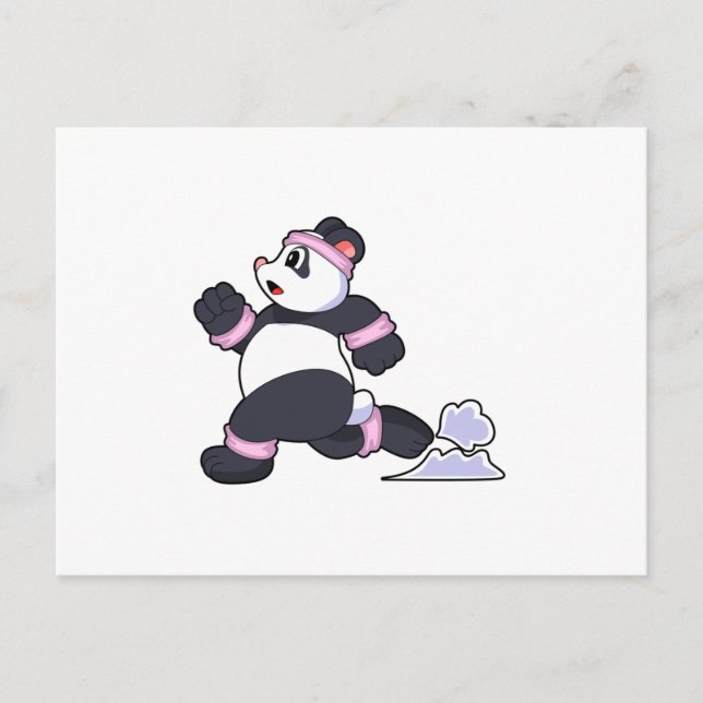 Panda als Läufer beim Laufen Postkarte (Vorderseite)