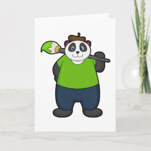 Panda als Maler mit Pinsel Karte