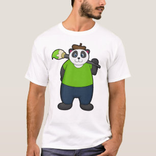 Panda als Maler mit Pinsel T-Shirt