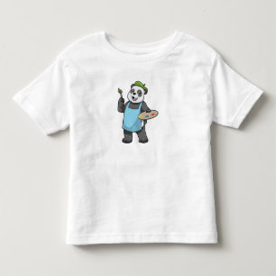 Panda als Maler mit Pinsel und Farbe Kleinkind T-shirt