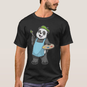Panda als Maler mit Pinsel und Farbe T-Shirt