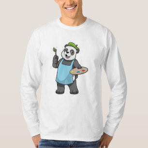 Panda als Maler mit Pinsel und Farbe T-Shirt