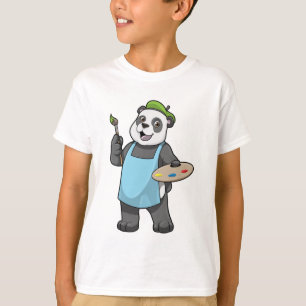 Panda als Maler mit Pinsel und Farbe T-Shirt