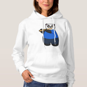 Panda als Musiker mit Flute Hoodie